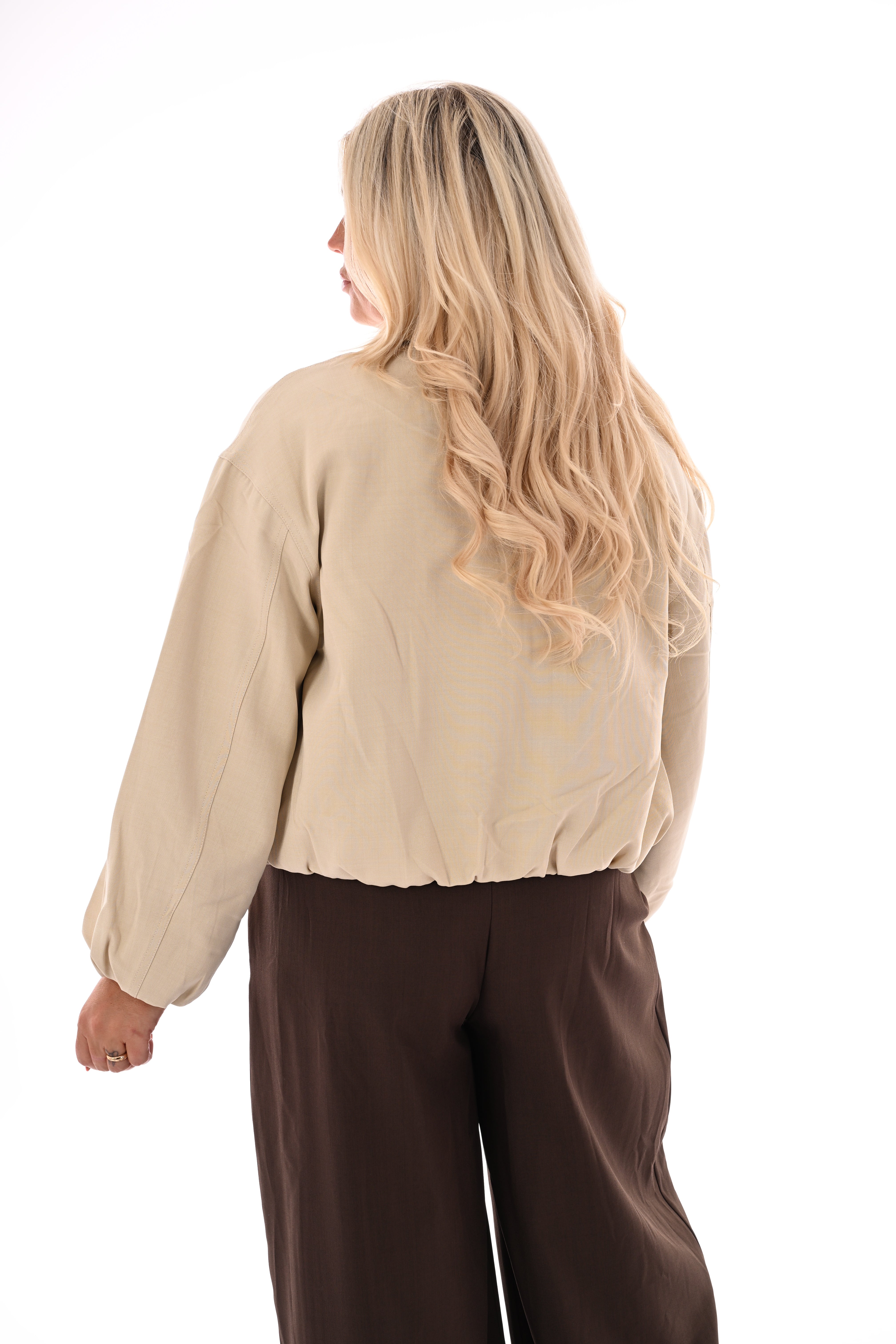 Korte bomberjack beige