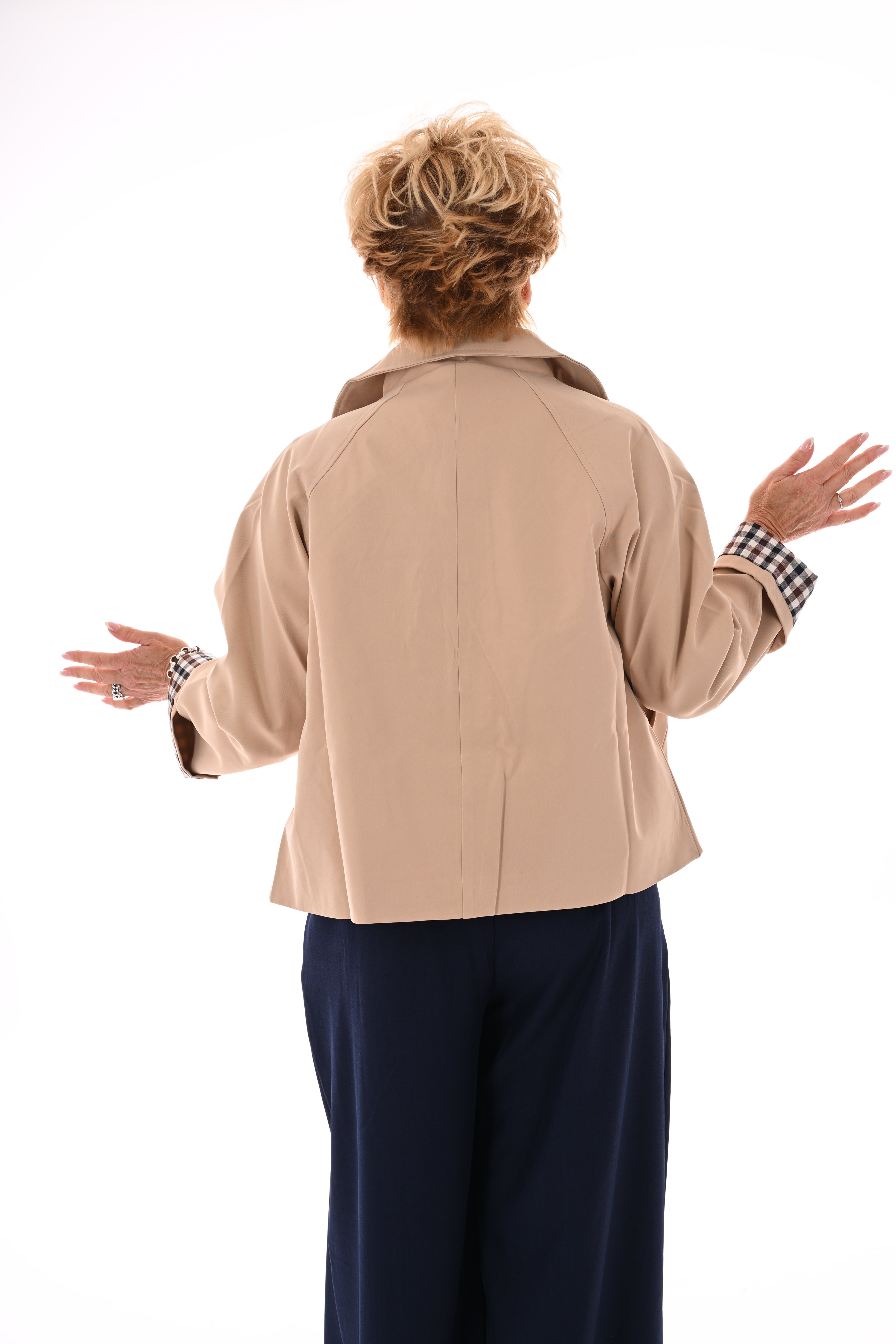 Korte trenchcoat camel