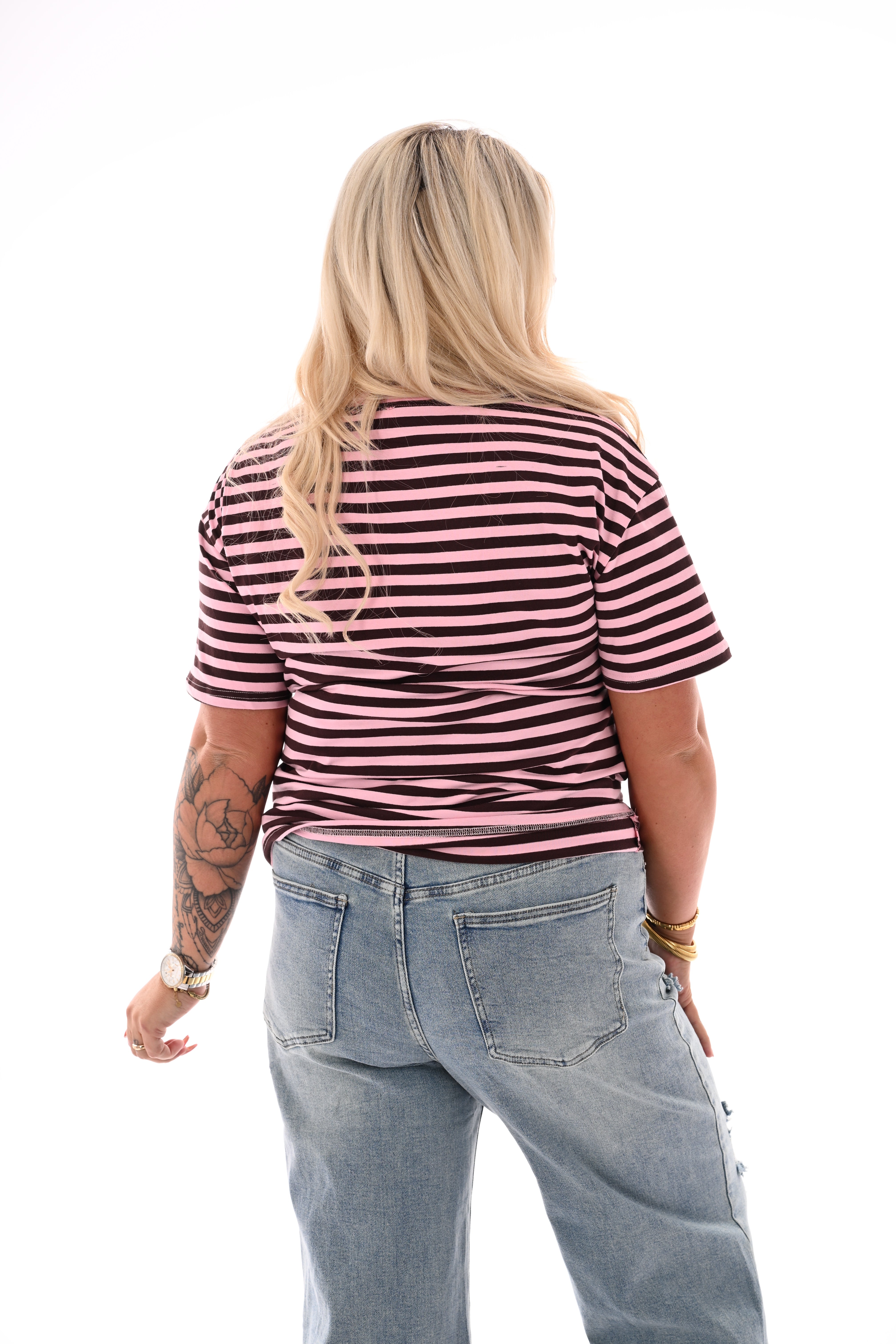 T-shirt Soho kant roze/bruin
