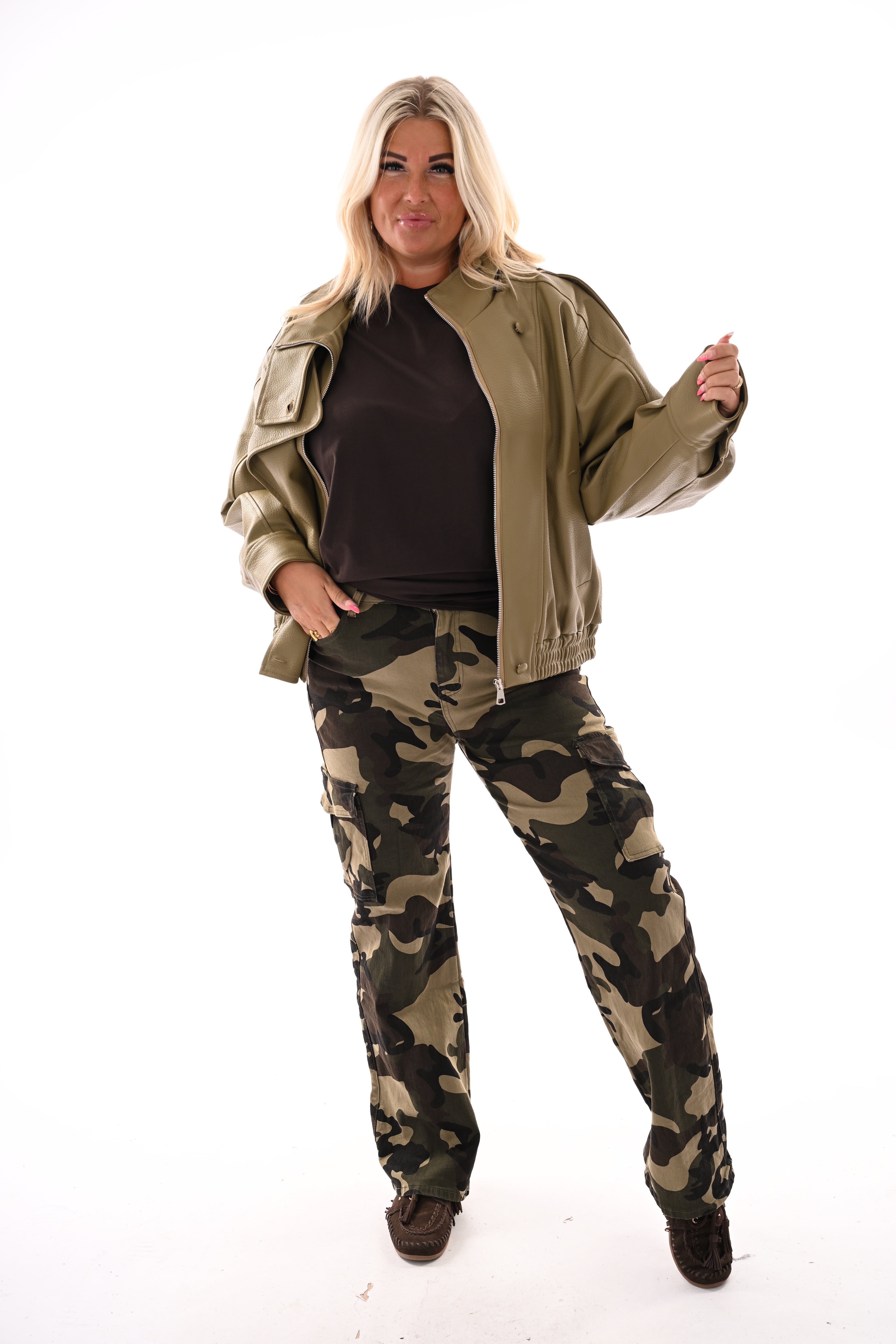 Lajoly army cargo jeans legergroen