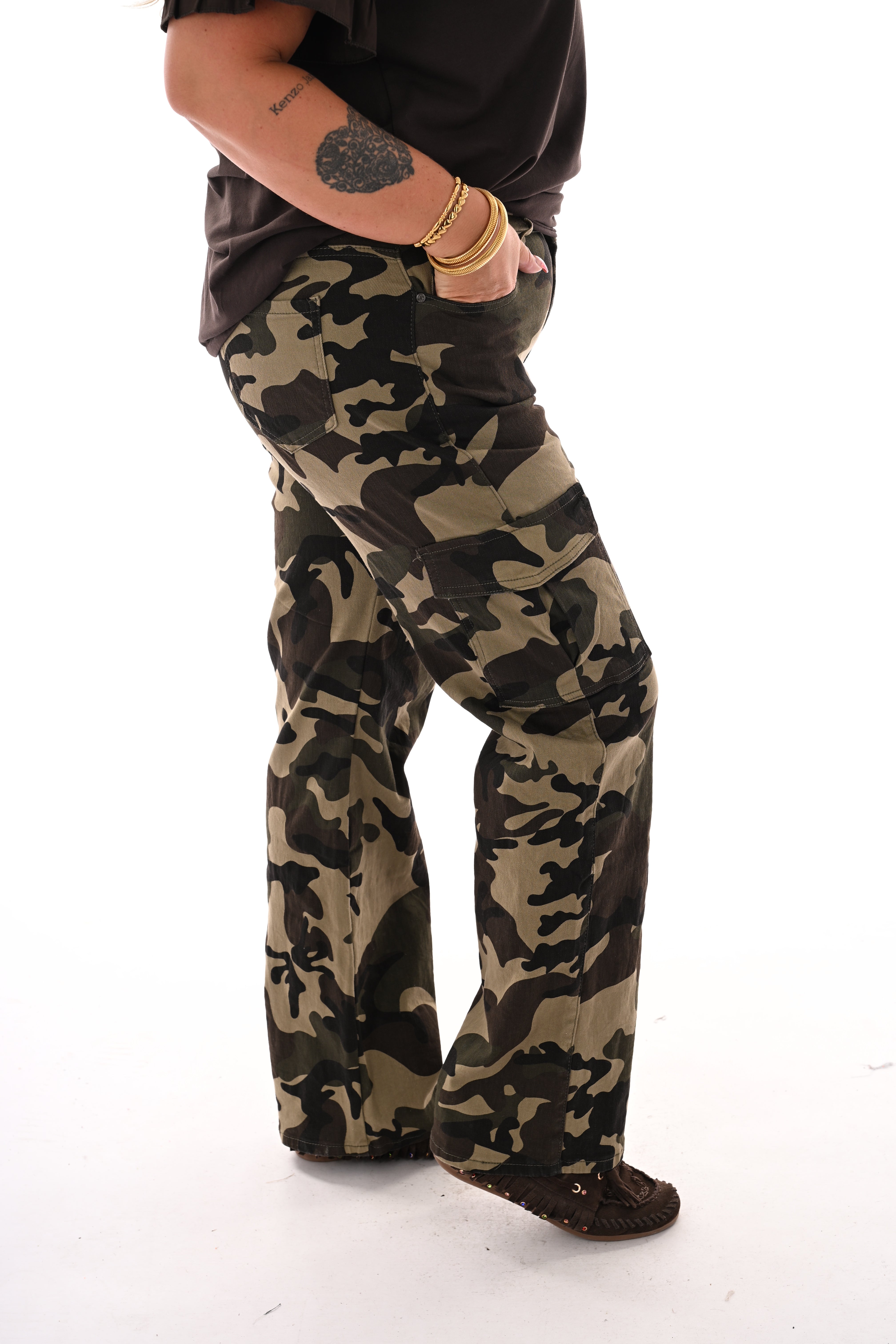 Lajoly army cargo jeans legergroen