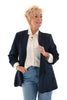 Blazer geplooide mouwen marineblauw