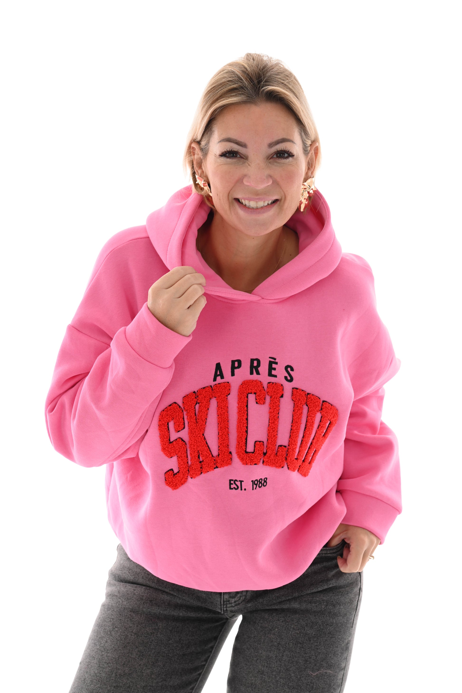 Hoodie apres skiclub roze