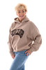 Hoodie apres skiclub donkerbeige