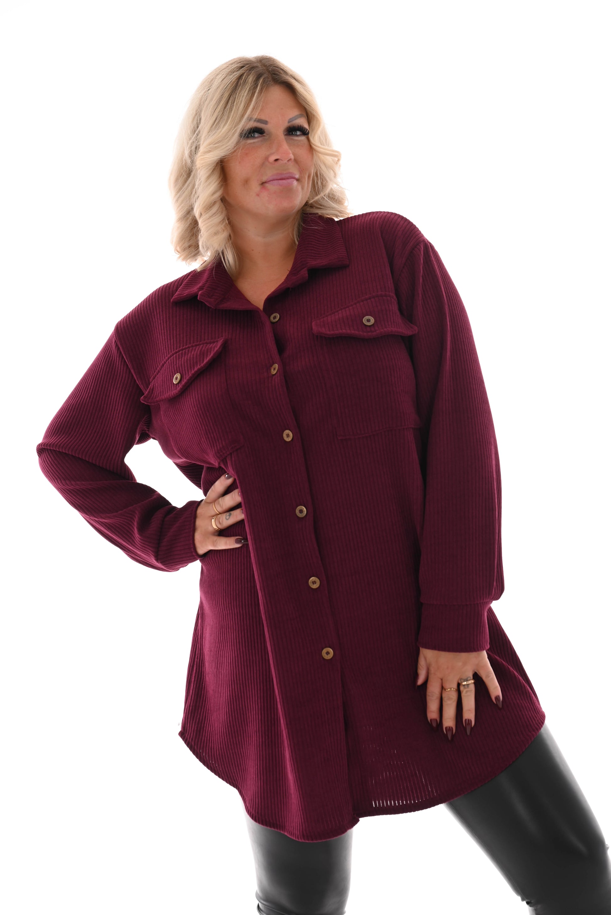 Lange corduroy blouse bordeaux