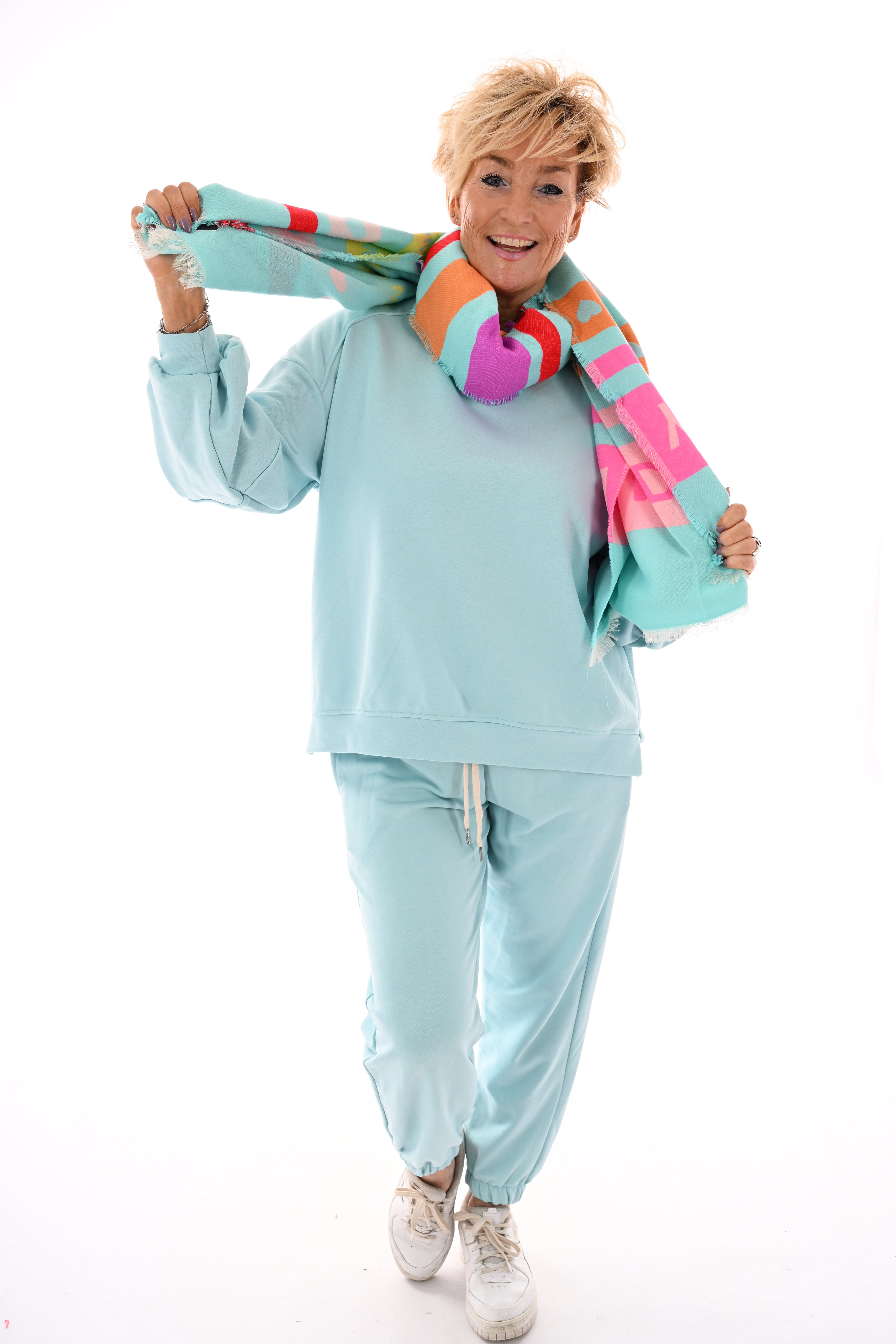 Sjaal happy freedom blauw/paars