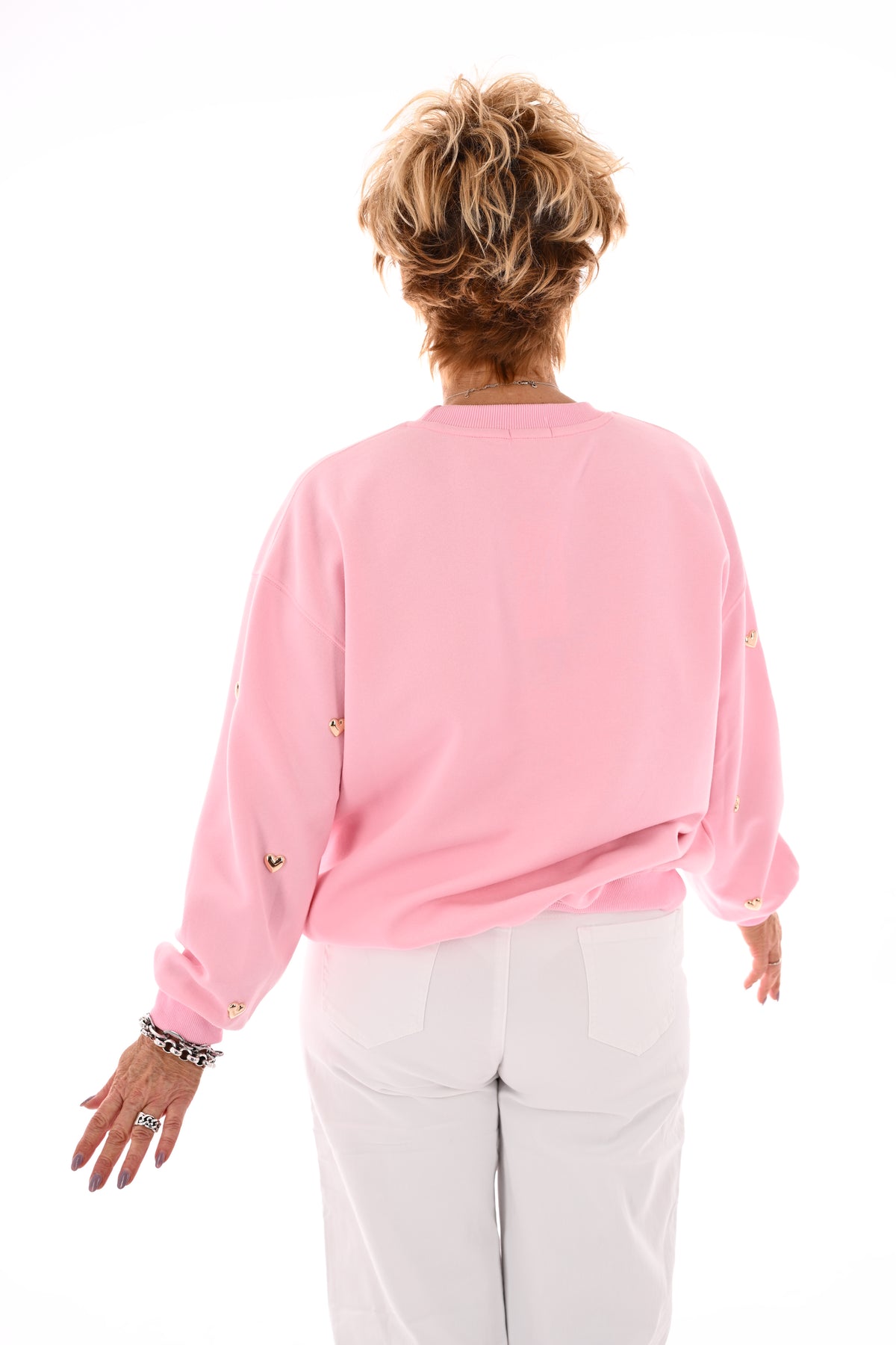 Sweater hartjes lichtroze