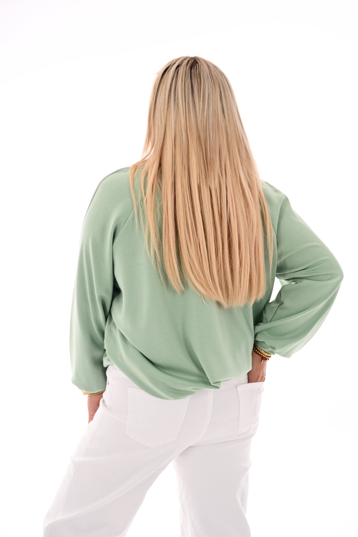 Sweater met kraag lichtgroen