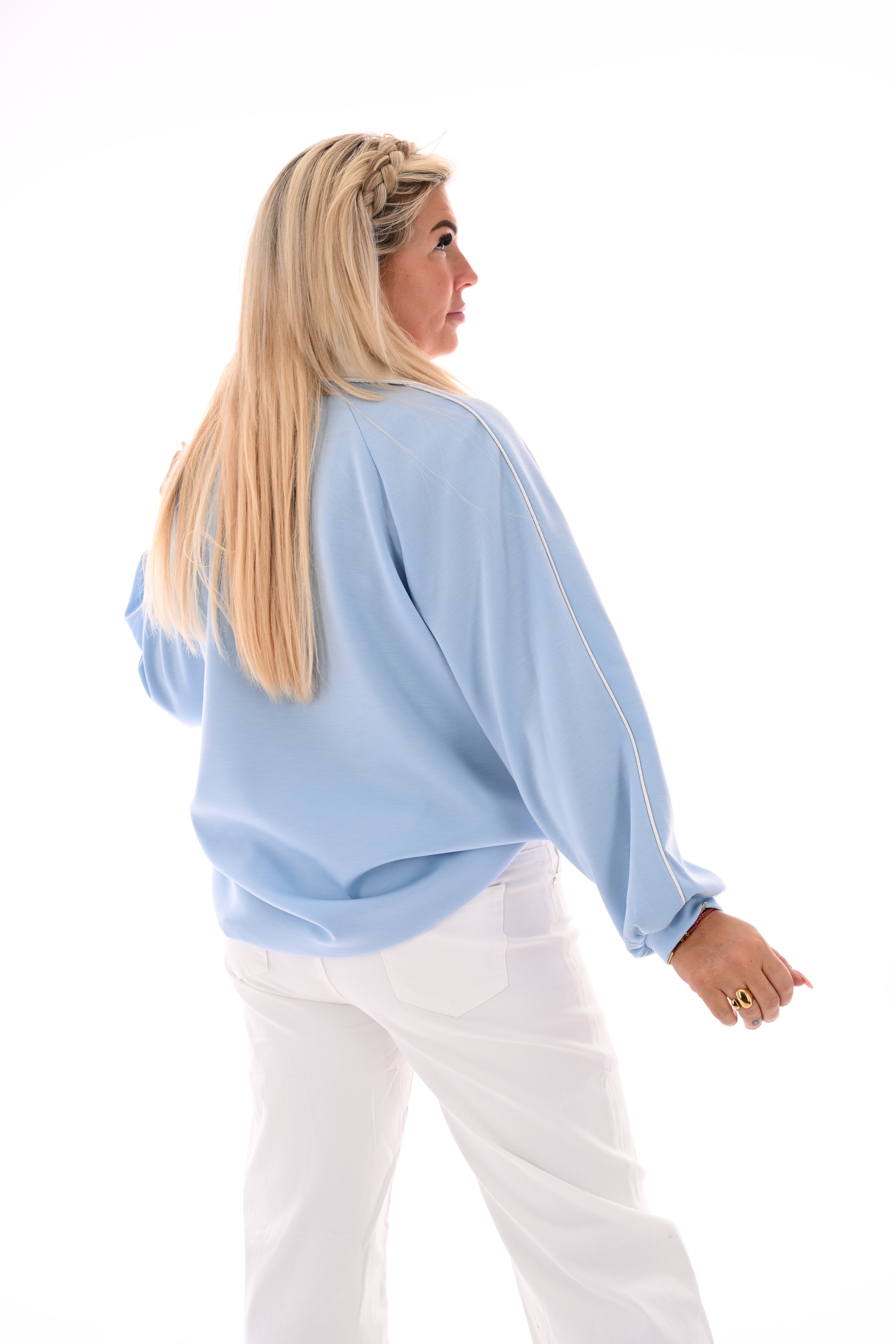 Sweater met kraag lichtblauw