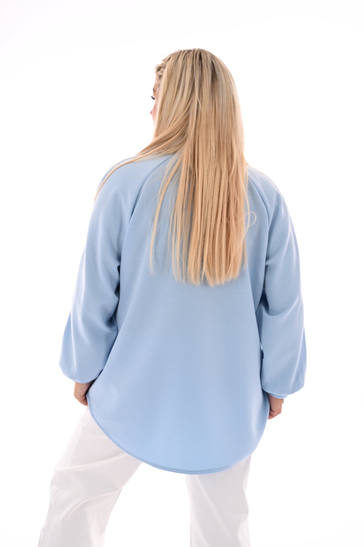 Sweater met kraag lichtblauw