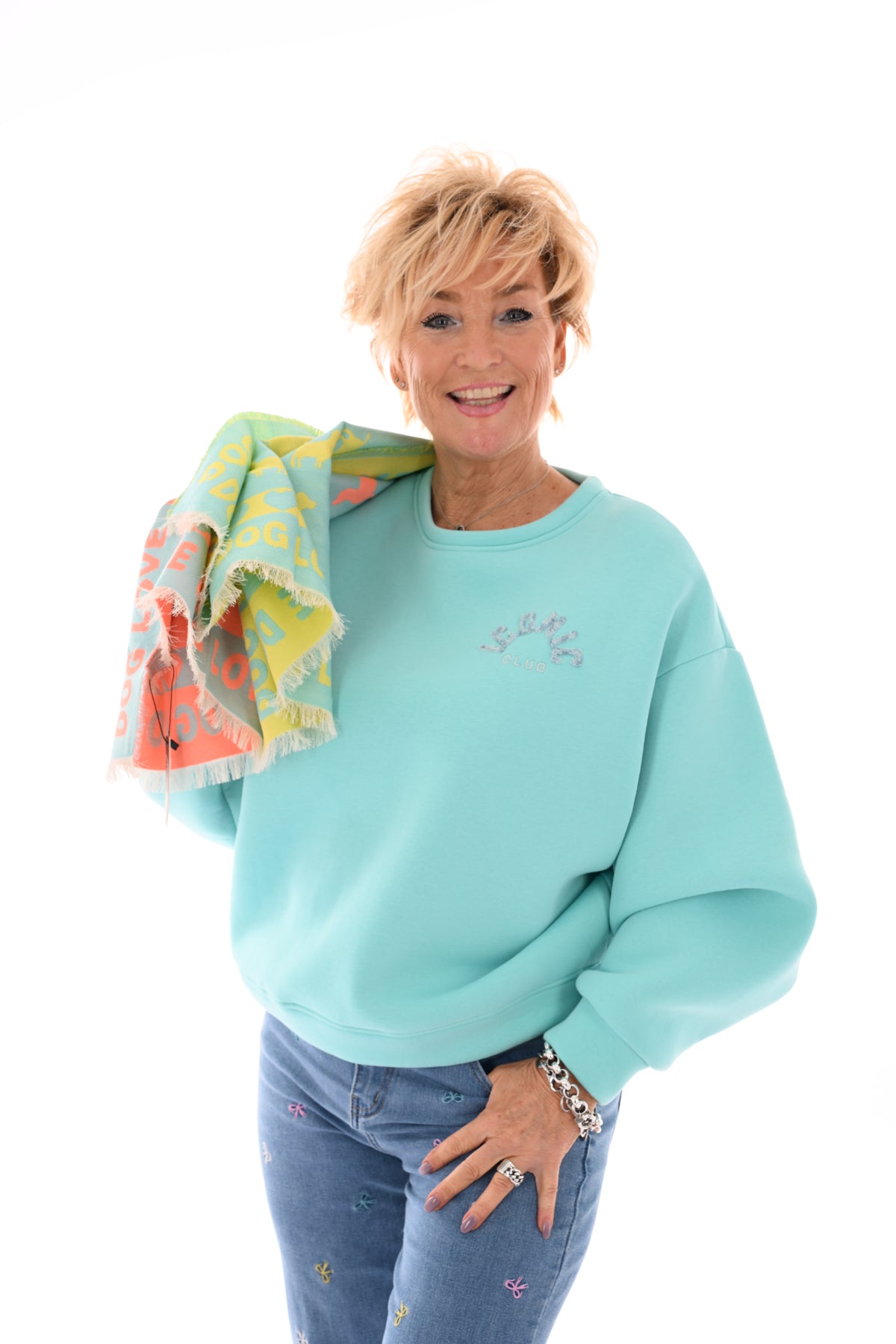 Sweater iconic club aqua