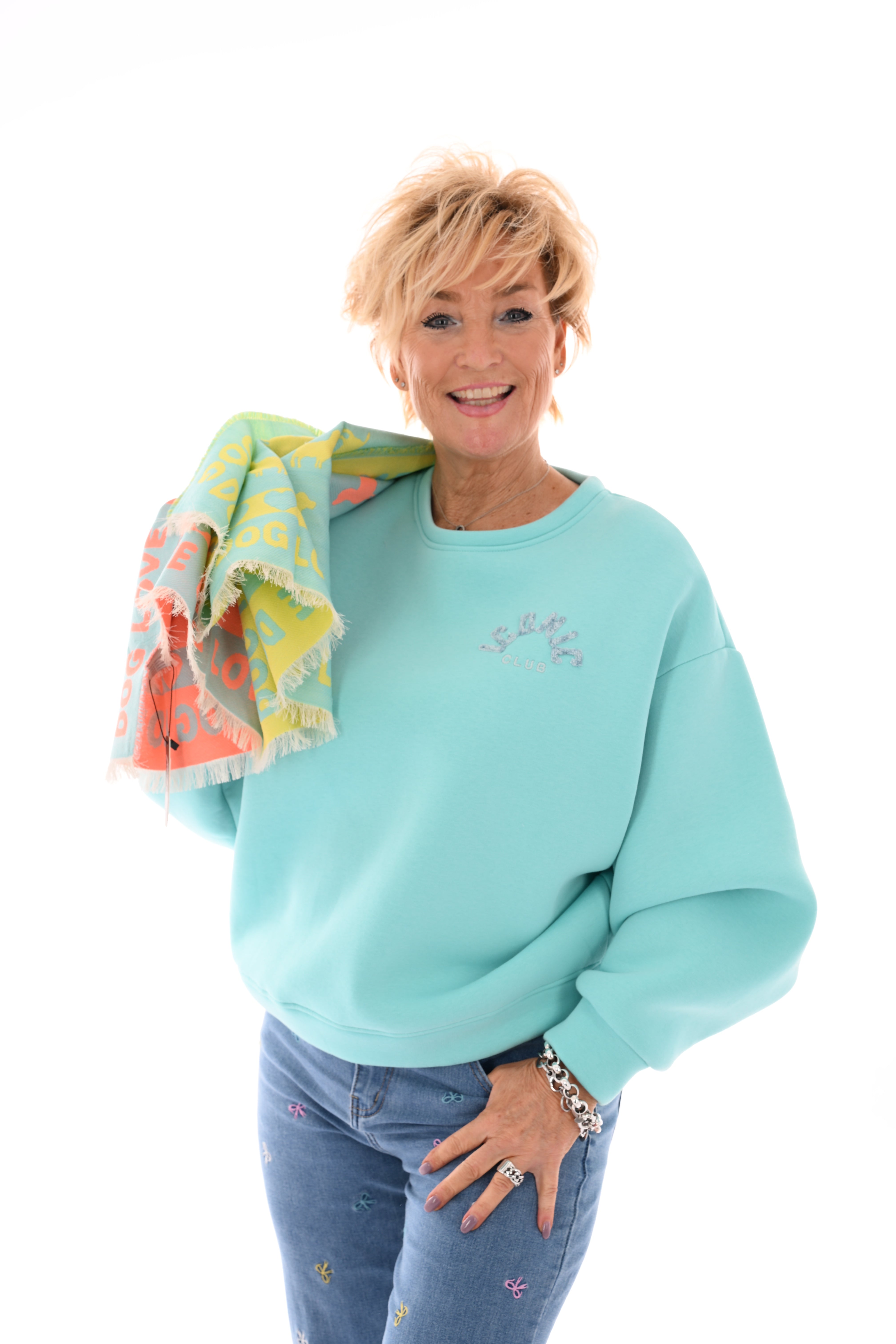 Sweater iconic club aqua