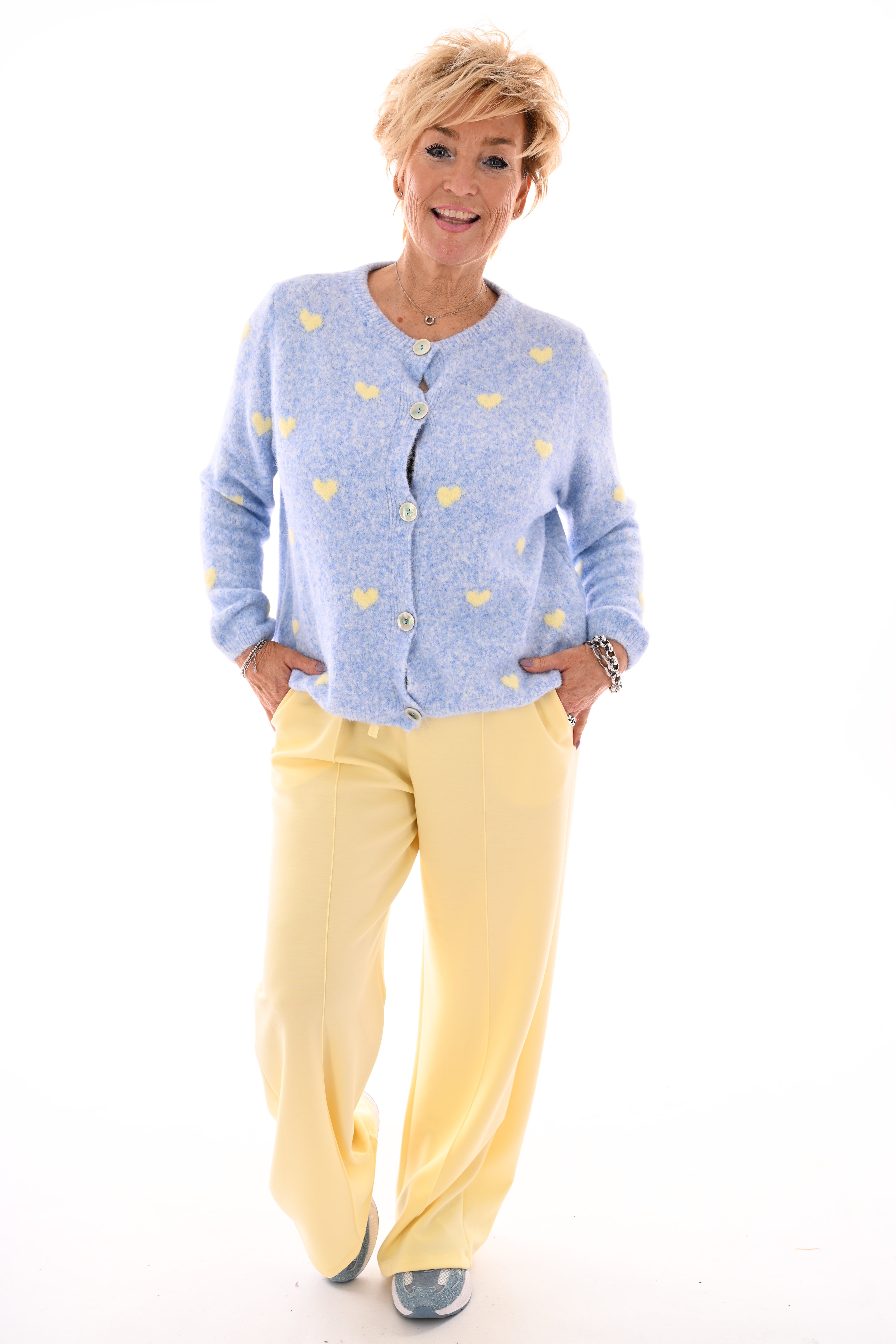 Vest met hartjes blauw