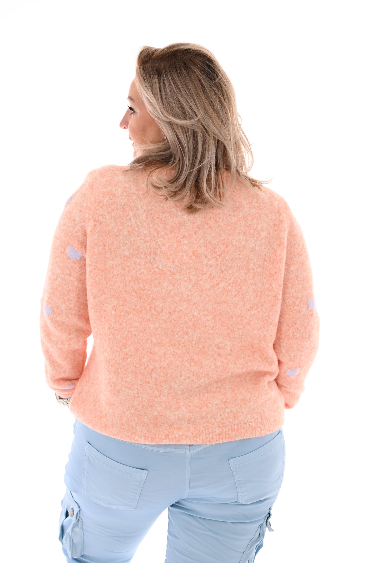 Vest met hartjes oranje