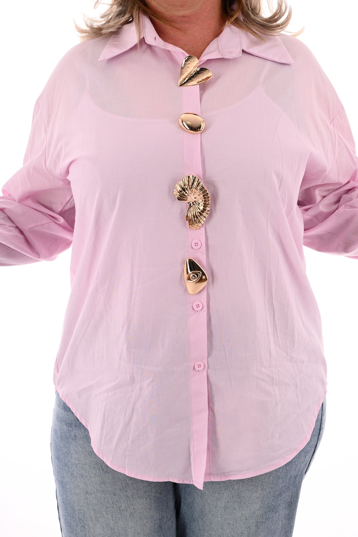 Blouse uni lichtroze