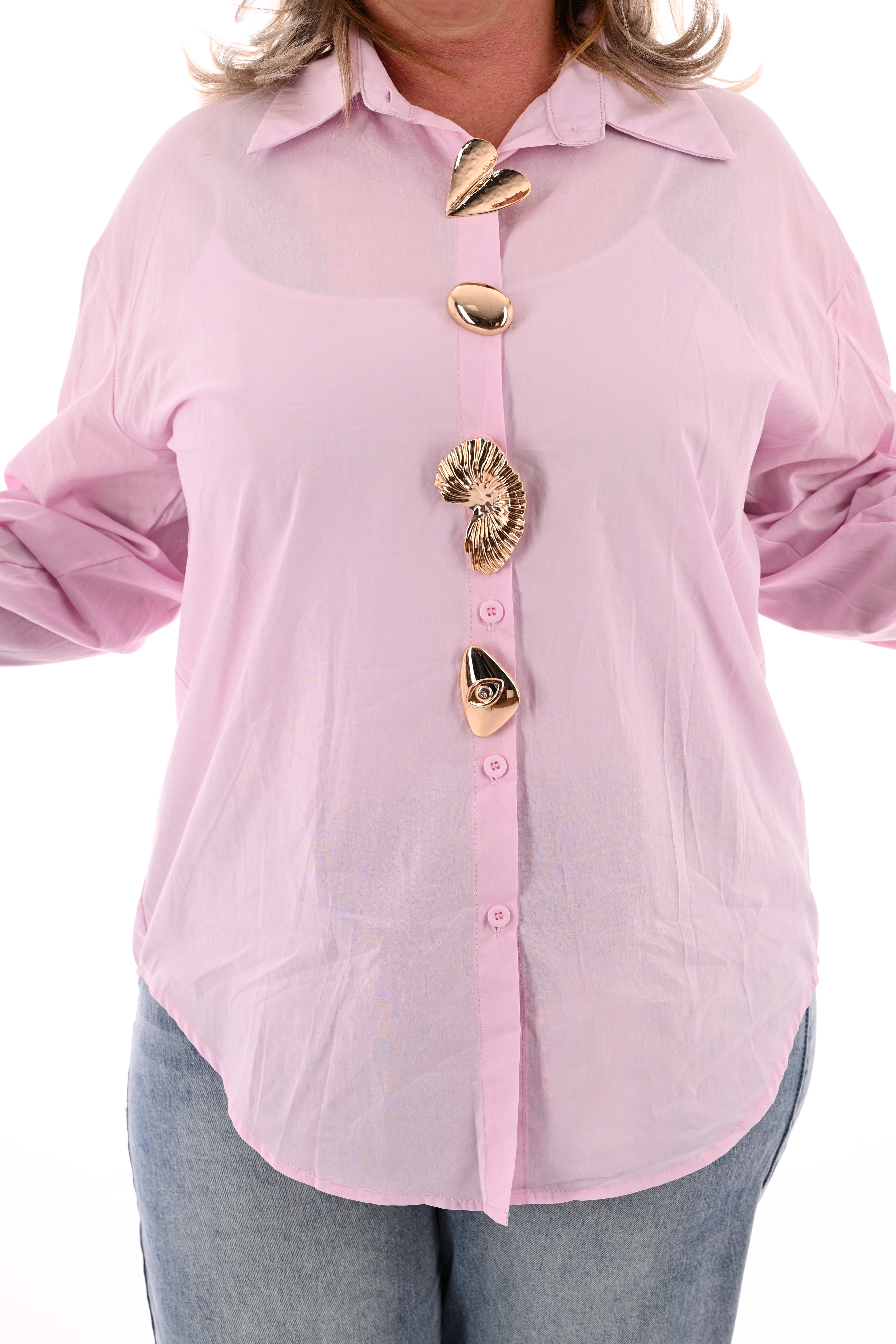 Blouse uni lichtroze