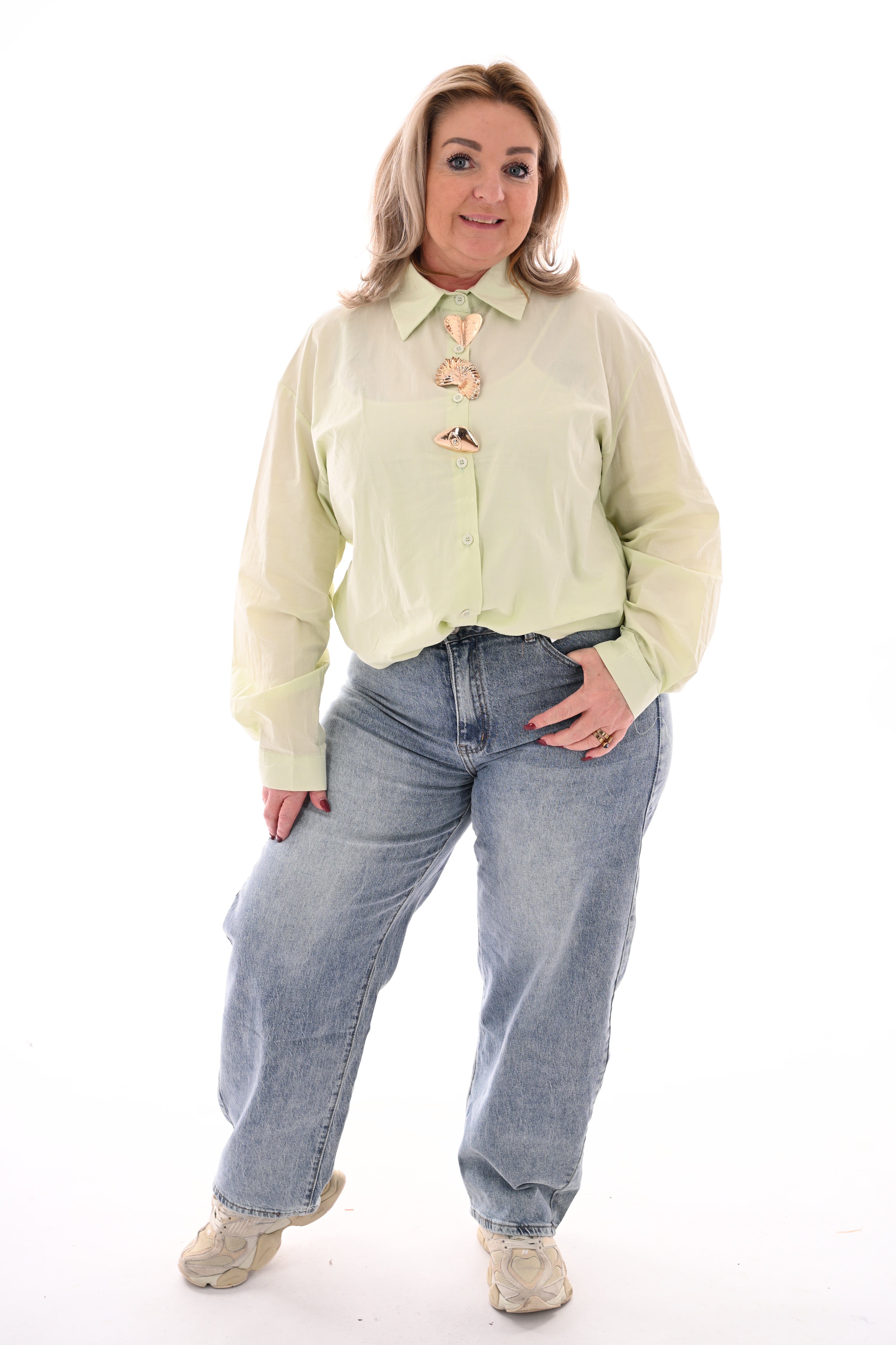 Blouse uni lichtgroen