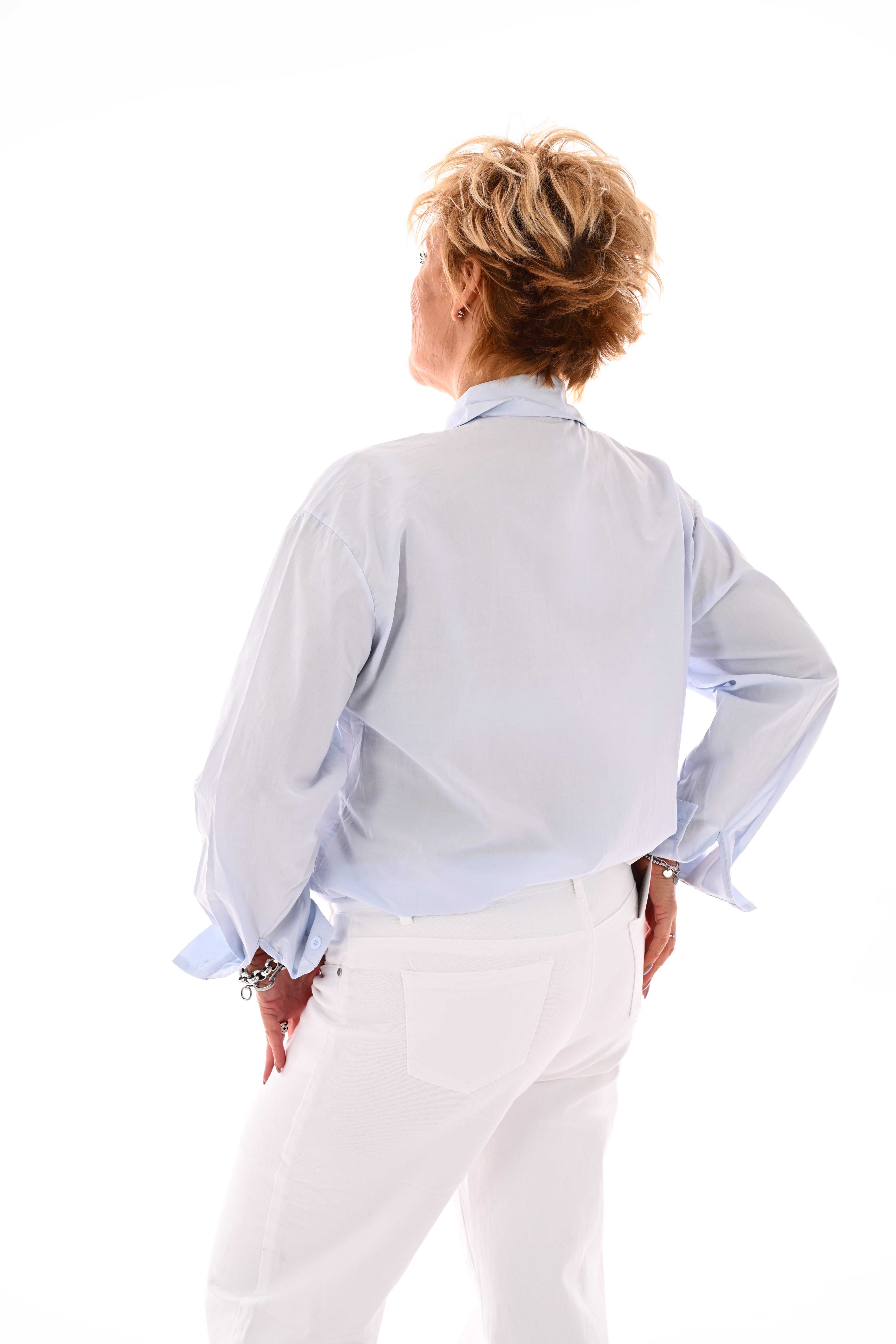 Blouse uni lichtblauw