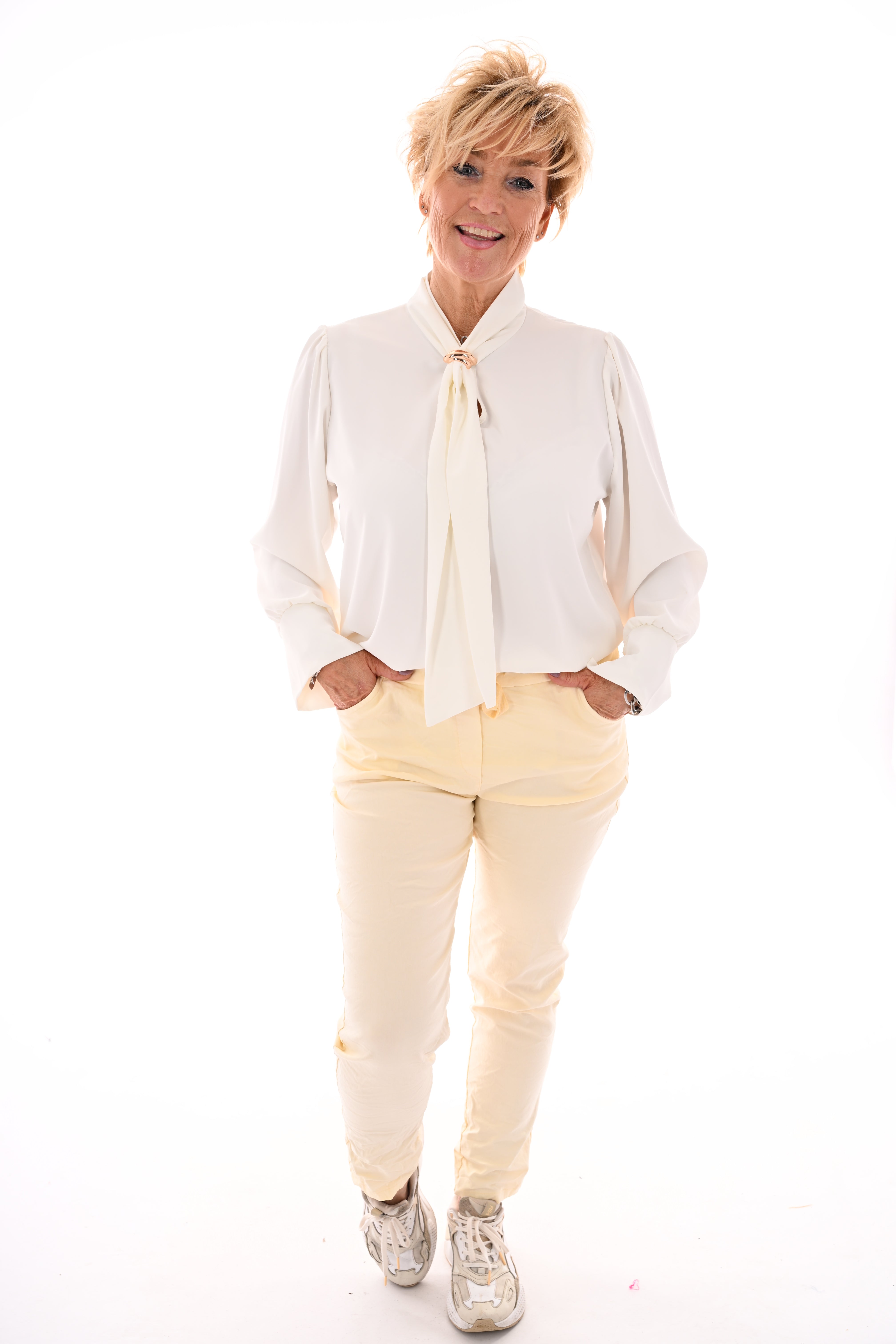 Stretchbroek uni vanilla