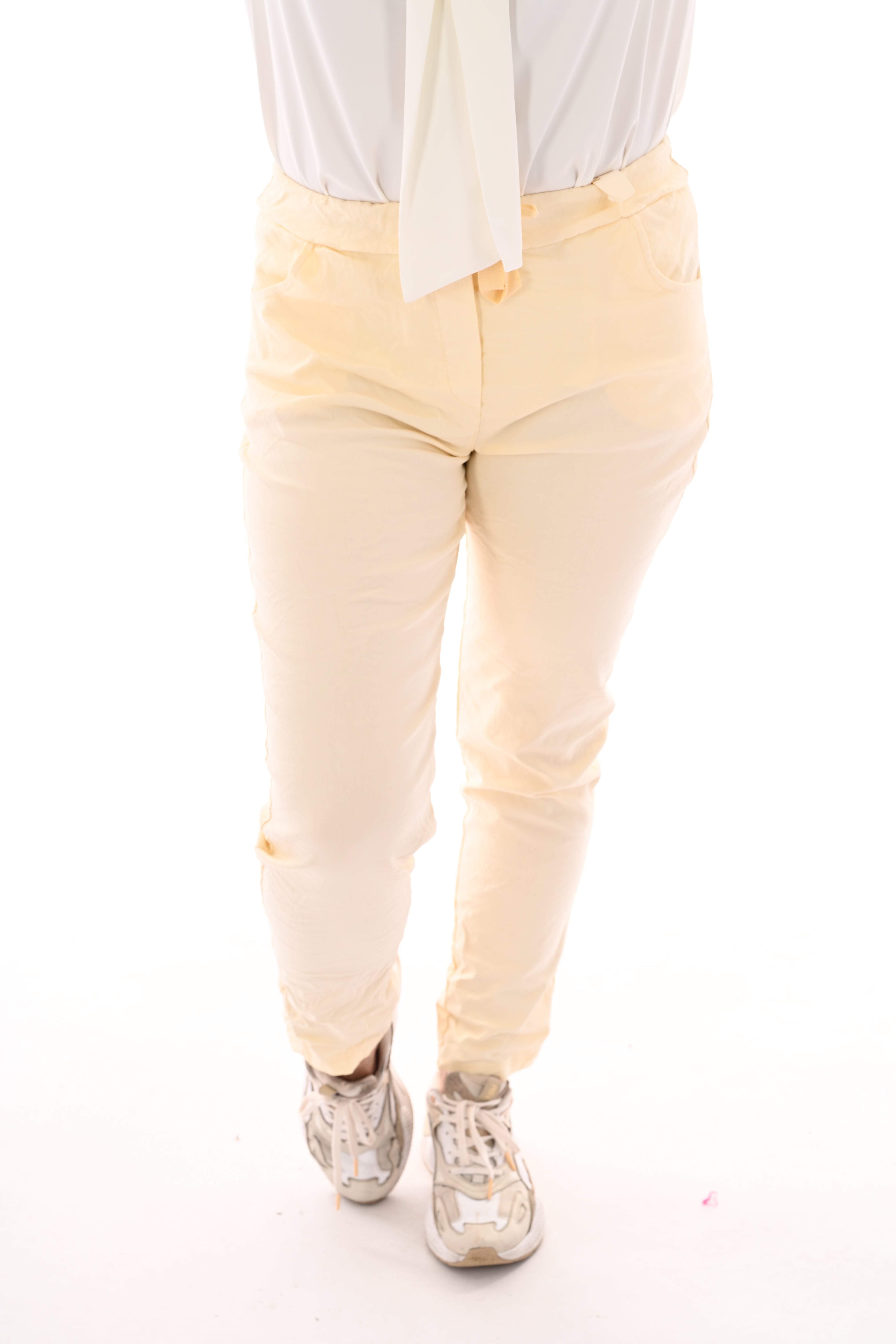 Stretchbroek uni vanilla