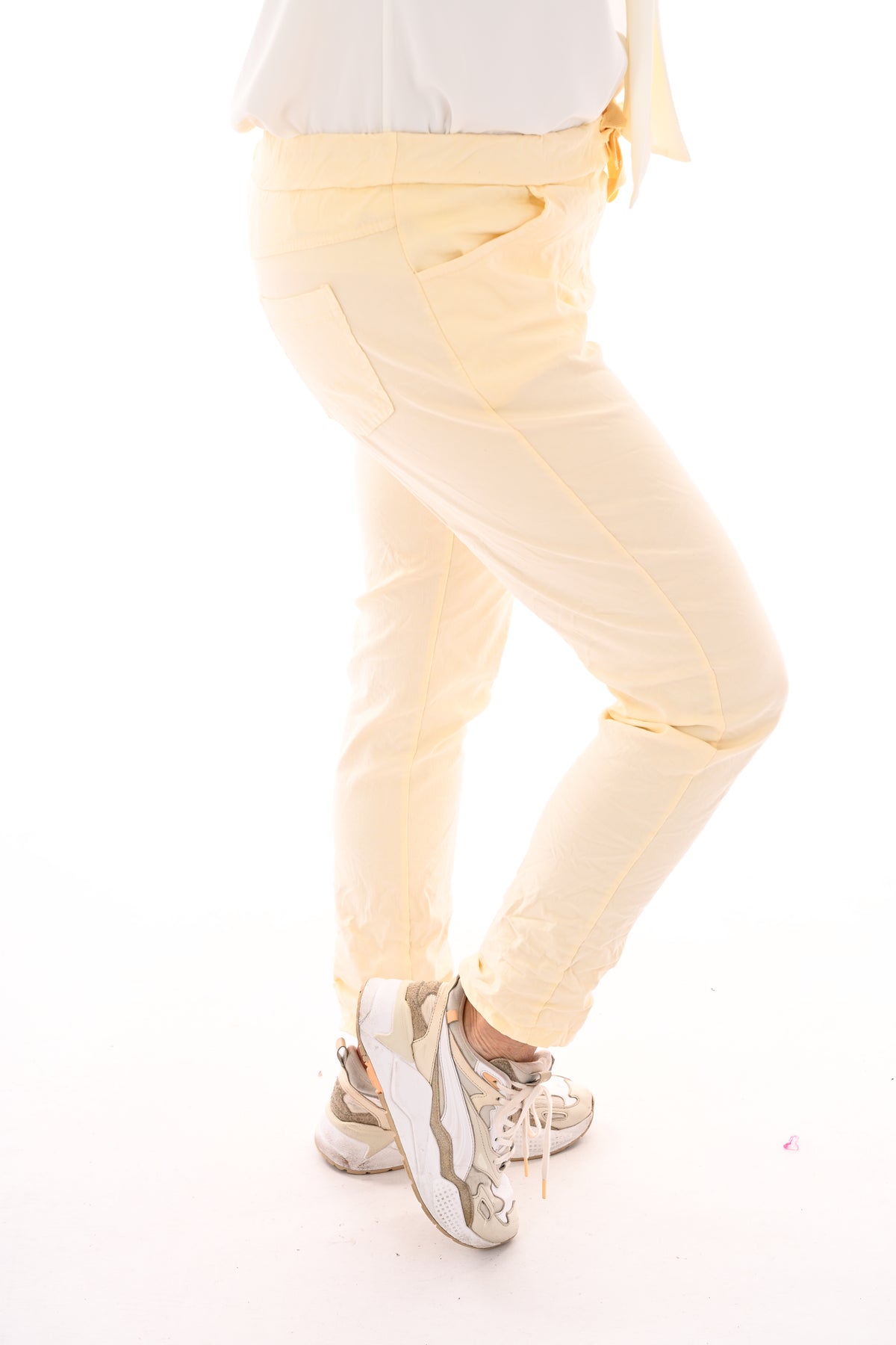 Stretchbroek uni vanilla