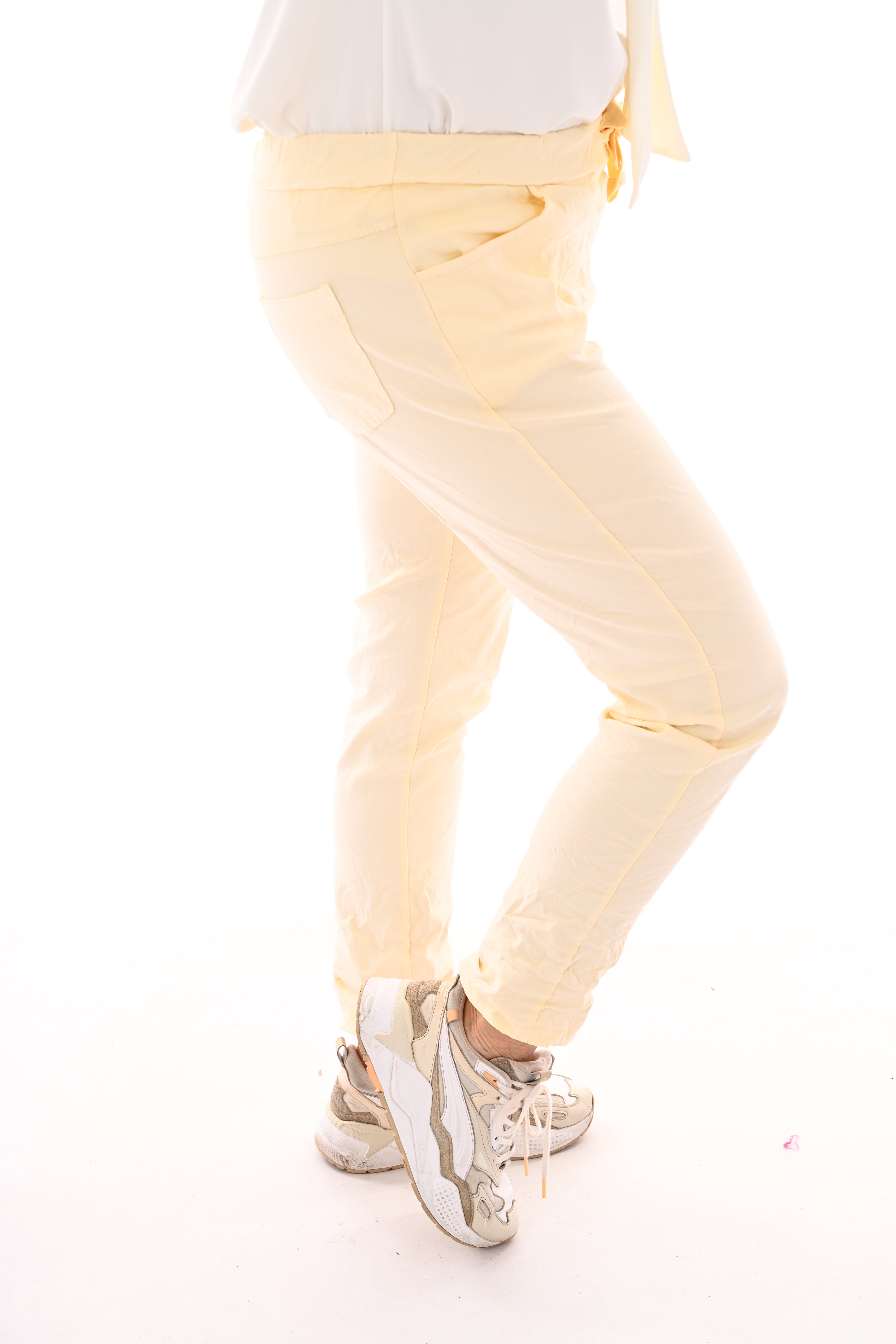 Stretchbroek uni vanilla