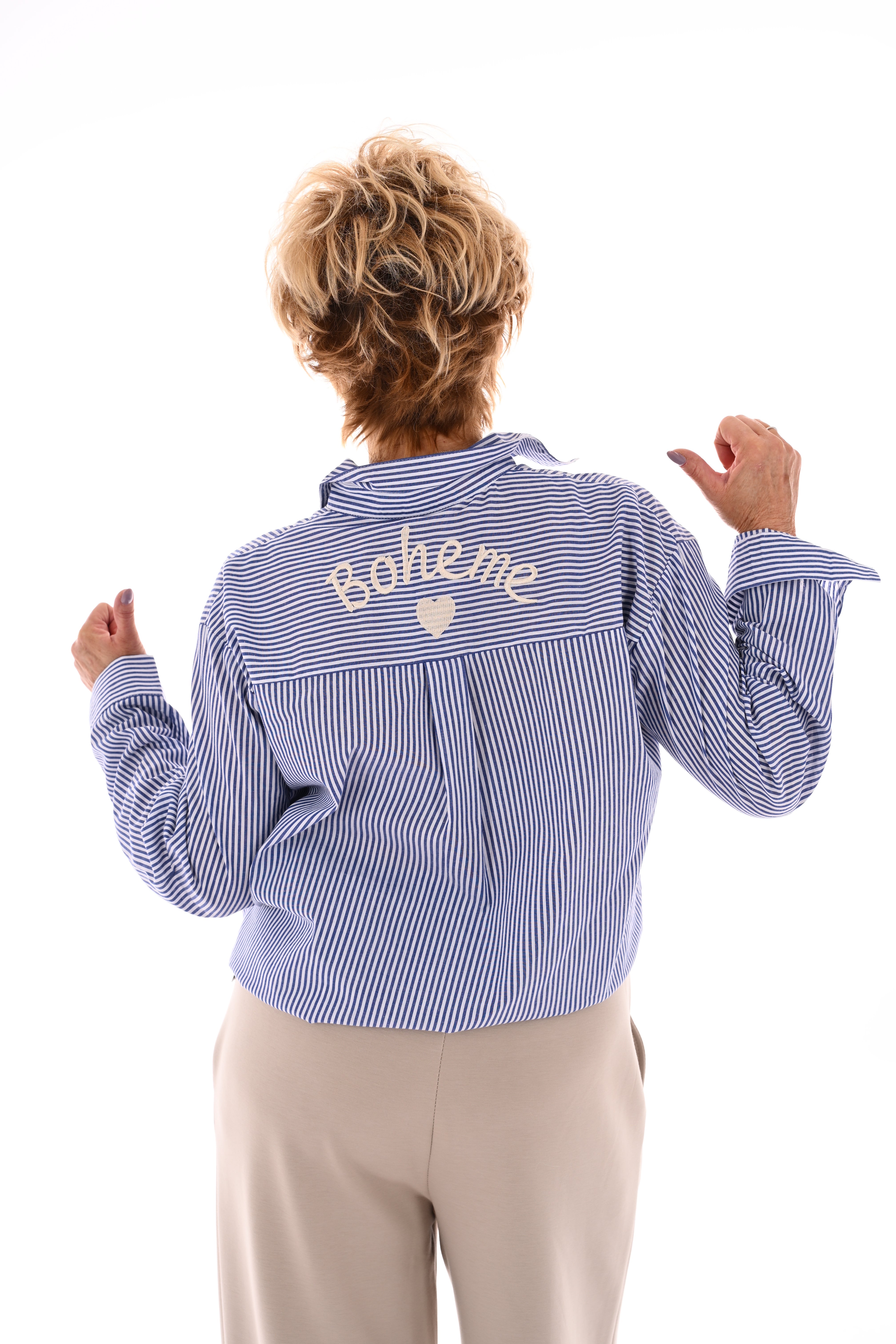Blouse strepen Boheme blauw