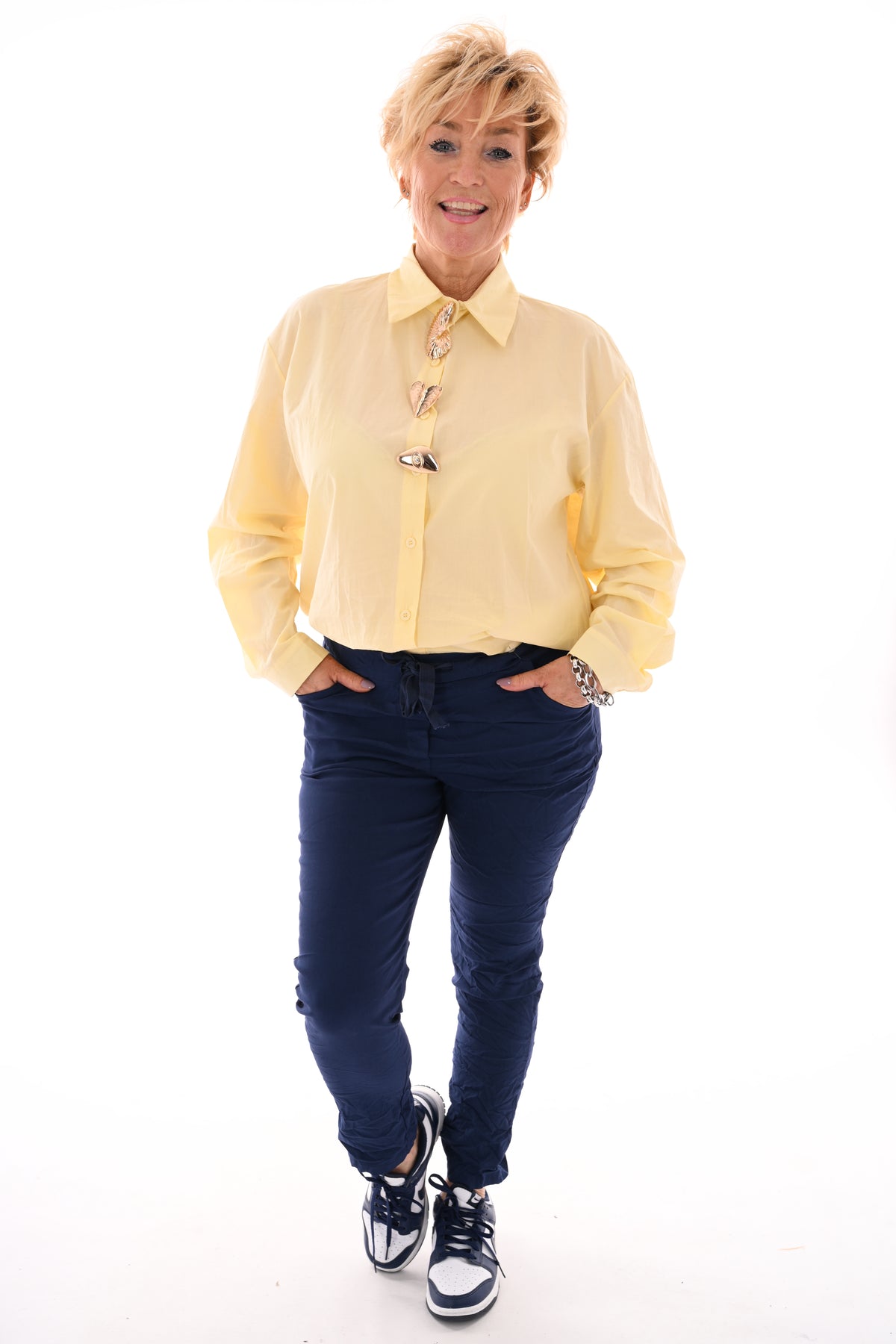 Blouse uni lichtgeel