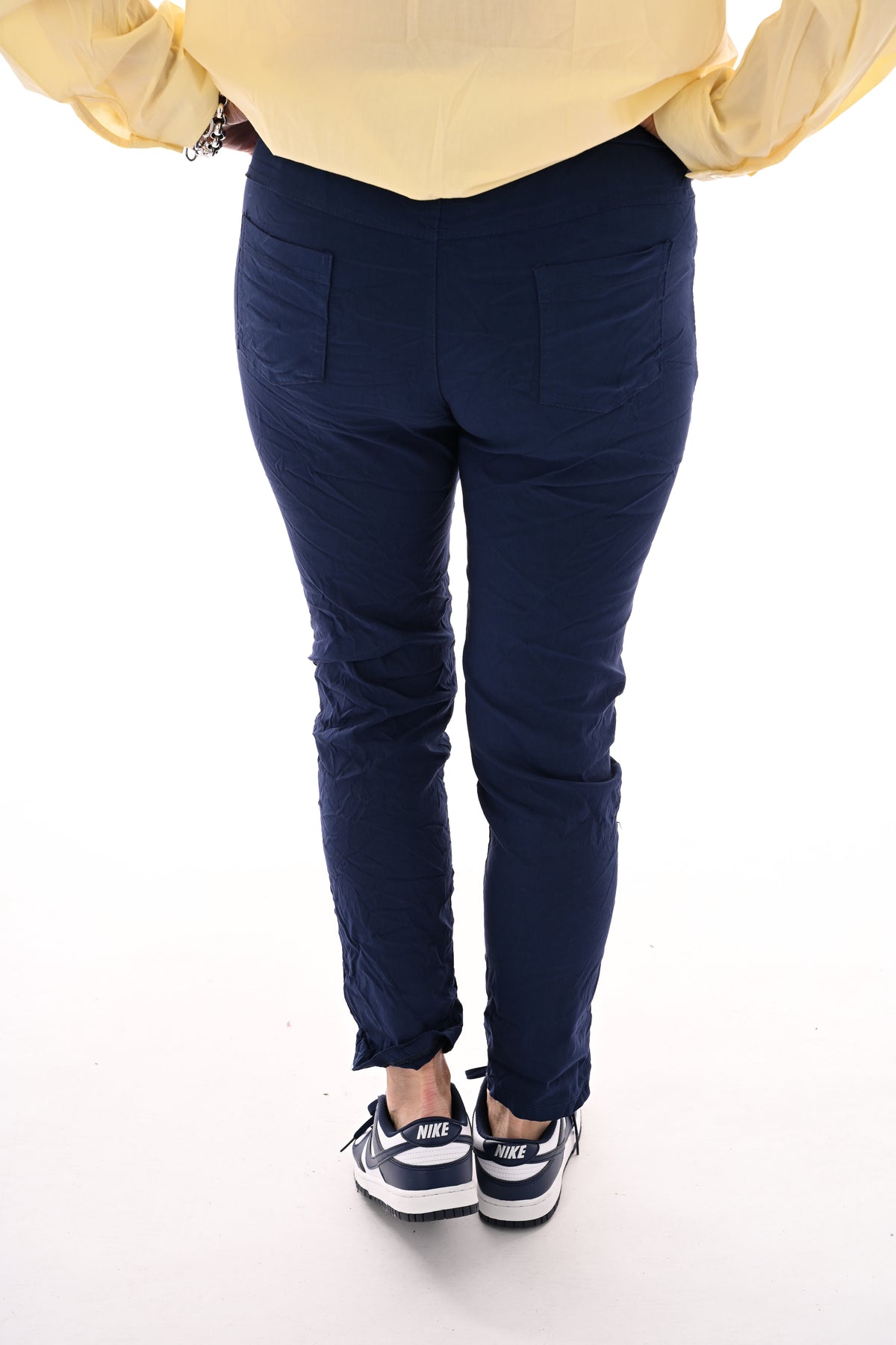 Stretchbroek uni marineblauw
