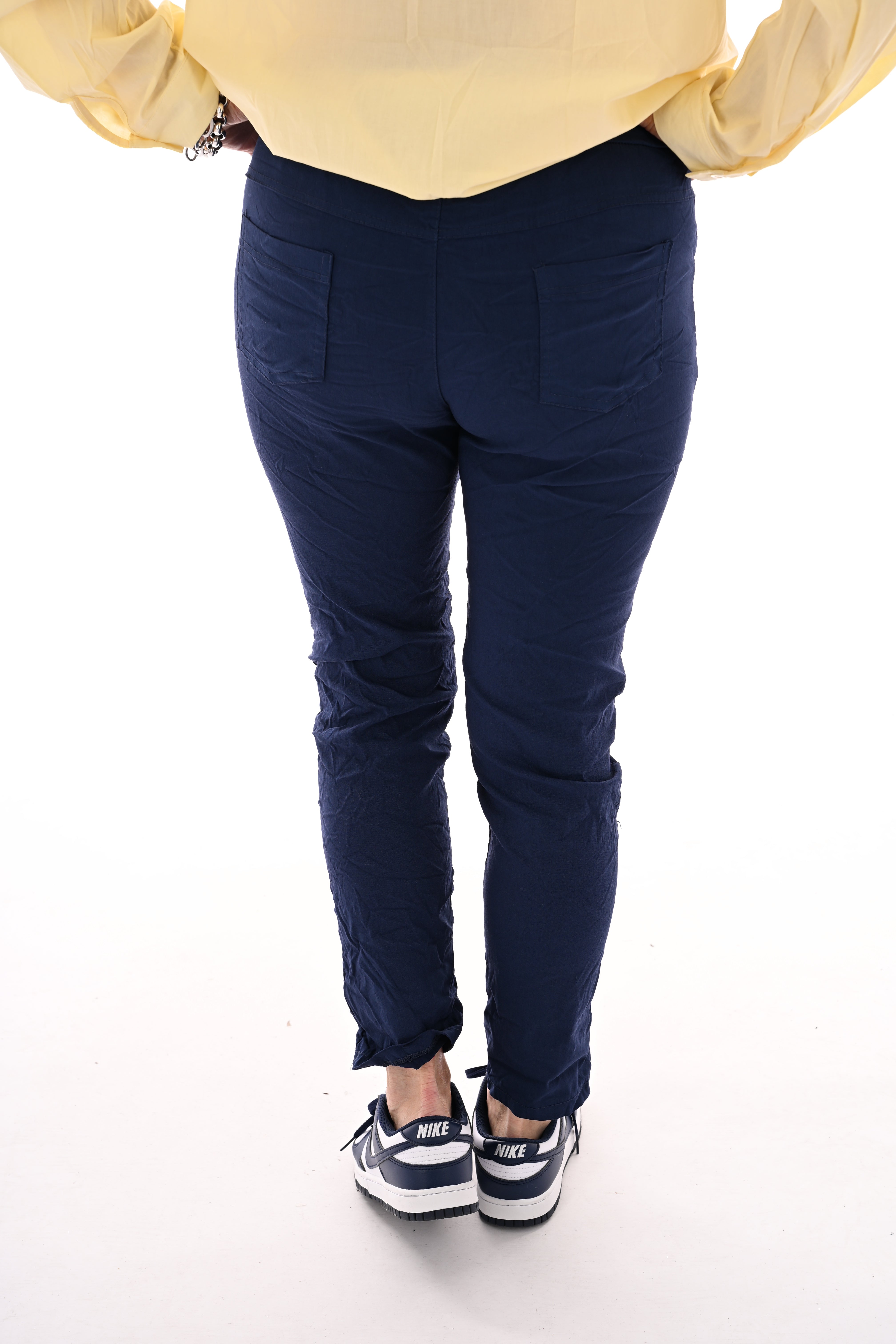 Stretchbroek uni marineblauw