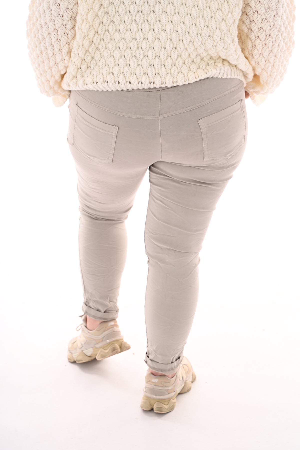 Stretchbroek uni taupe
