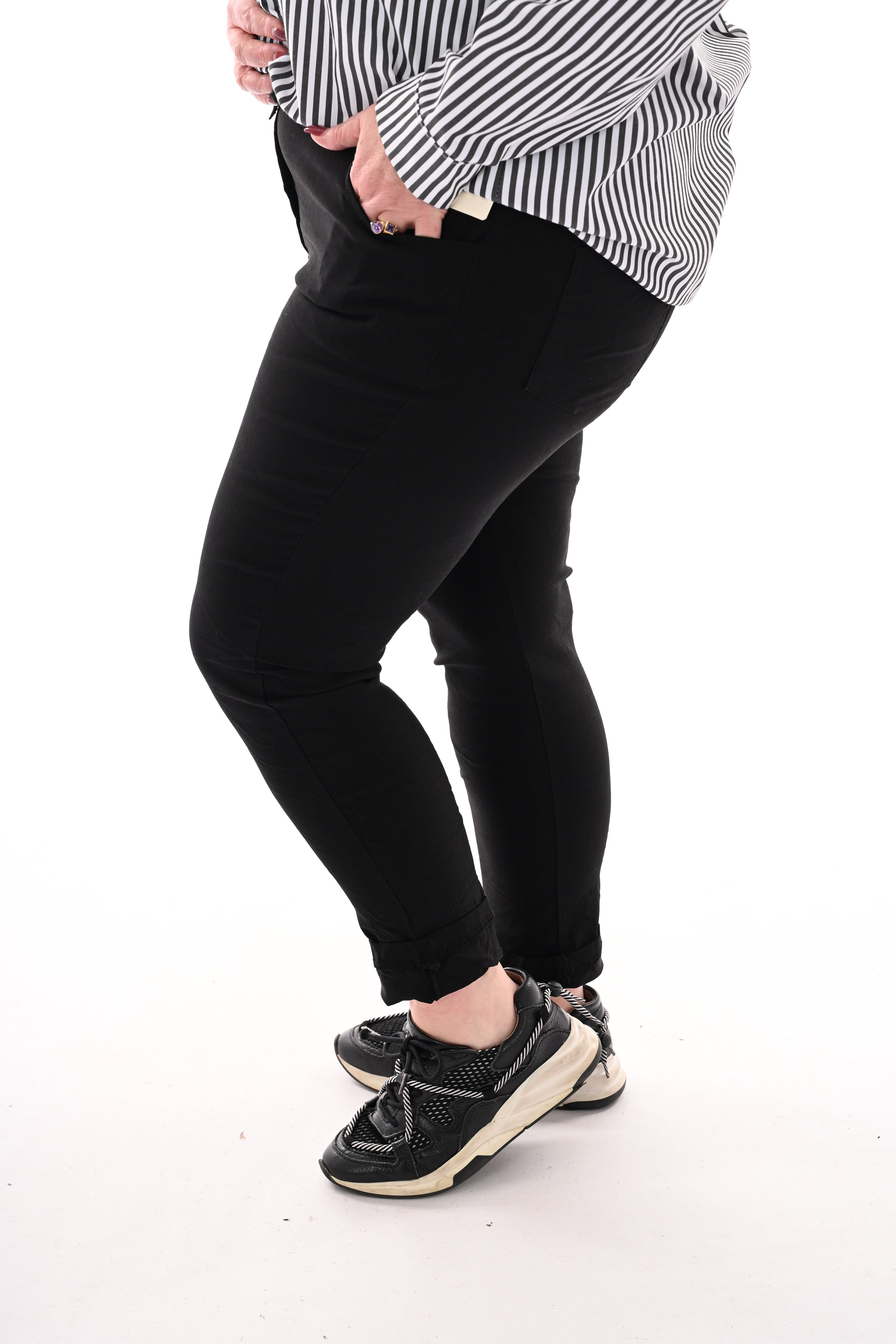 Stretchbroek uni zwart