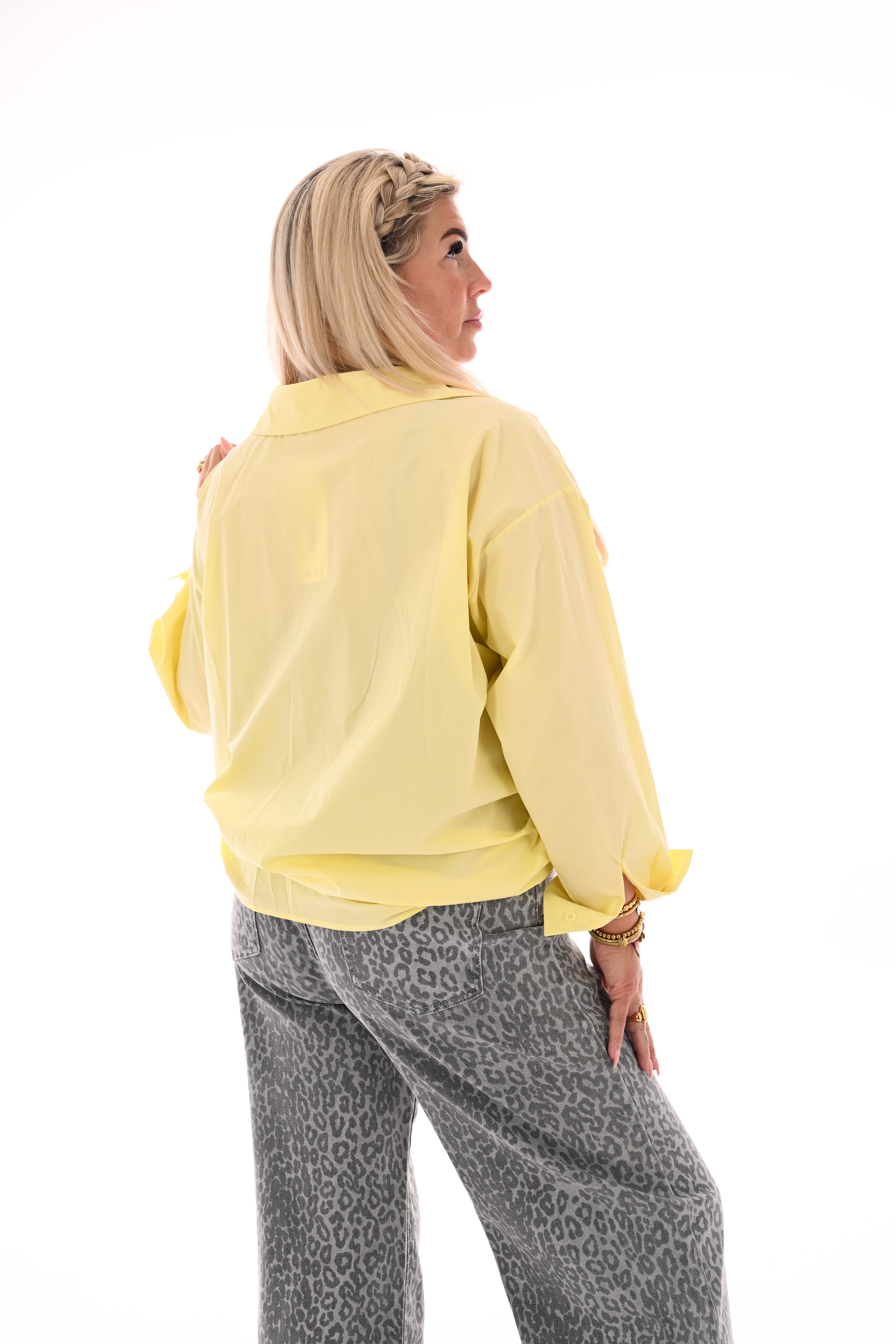 Blouse met hartjes lichtgeel