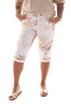 Jogger bladeren capri roomwit/beige
