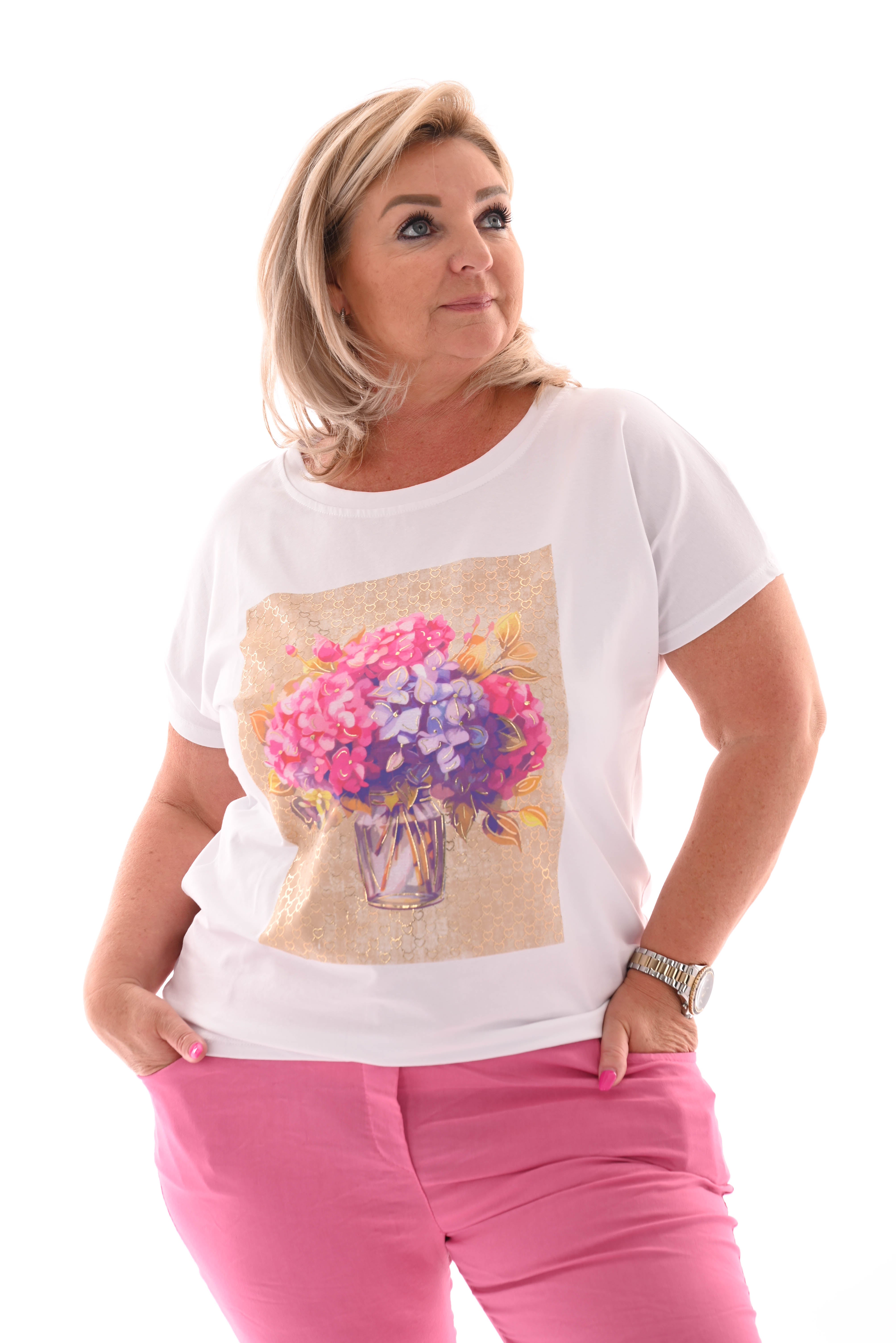 T-shirt boeket wit/beige