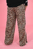 Wijde broek met bies panter