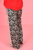 Wijde broek met bies zebra