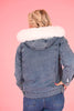 Teddy denim jacket blauw