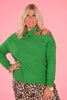 Korte trui off-shoulder groen