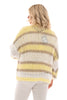 Grof gebreid vest strepen geel/wit