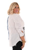 Blouse met emblemen spijker/wit