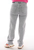 Laulia straight leg jeans strass lichtgrijs