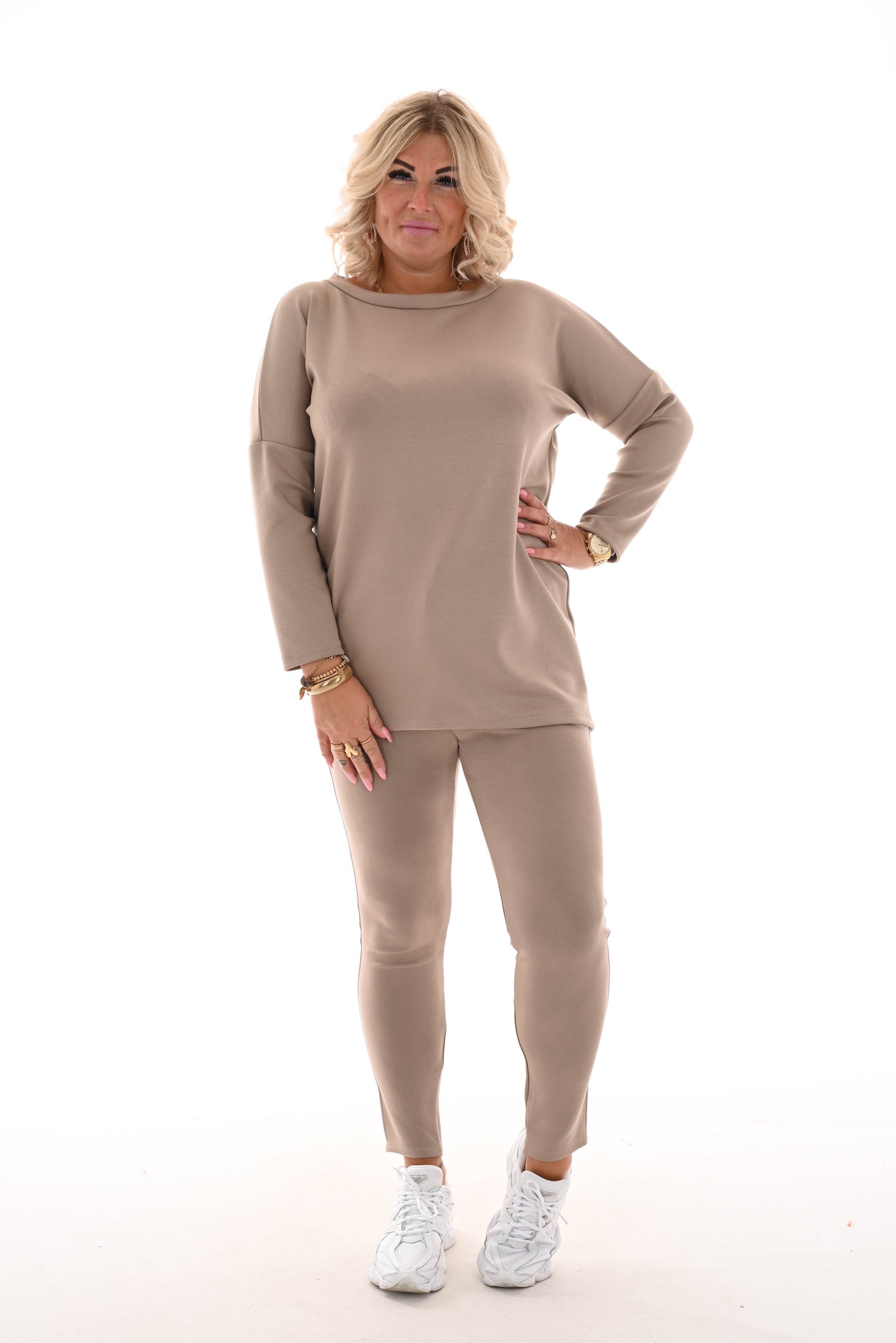 Comfy pak deluxe met bies taupe