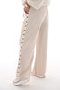 Wijde broek met sterren bies beige