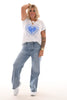 T-shirt hartjes blauw