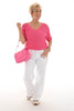 Gehaakte v-hals top fuchsia