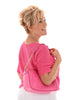 Gehaakte v-hals top fuchsia