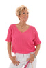 Gehaakte v-hals top fuchsia