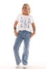 T-shirt boots & bows blauw