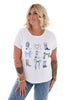 T-shirt boots & bows blauw